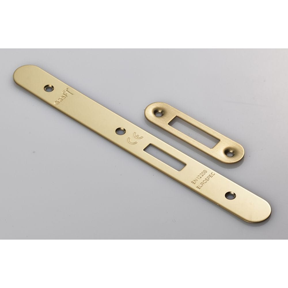 Eurospec Locks & Latches PVD / DIN Accessory Pack Eurospec - Forend Strike & Fixing Pack To Suit Din Euro Deadlock-PVD-Radius Fore