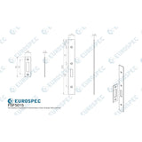 Eurospec Locks & Latches PVD / DIN Accessory Pack Eurospec - Forend Strike & Fixing Pack To Suit Din Euro Deadlock-PVD-Square Fore