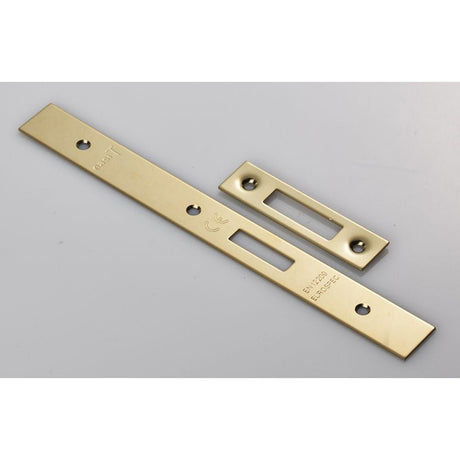 Eurospec Locks & Latches PVD / DIN Accessory Pack Eurospec - Forend Strike & Fixing Pack To Suit Din Euro Deadlock-PVD-Square Fore