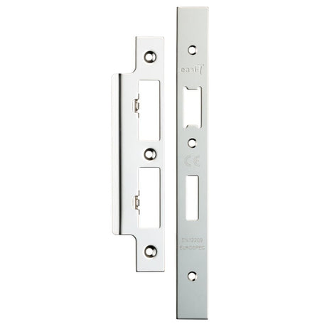 Eurospec Locks & Latches Bright Stainless Steel / DIN Accessory Pack Eurospec - Forend Strike & Fixing Pack To Suit Din Euro Sash/Bathroom Lock-Brigh