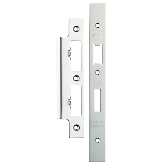 Eurospec Locks & Latches Bright Stainless Steel / DIN Accessory Pack Eurospec - Forend Strike & Fixing Pack To Suit Din Euro Sash/Bathroom Lock-Brigh