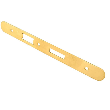 Eurospec Locks & Latches PVD / DIN Accessory Pack Eurospec - Forend Strike & Fixing Pack To Suit Din Euro Sash/Bathroom Lock-PVD-R