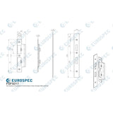 Eurospec Locks & Latches PVD / DIN Accessory Pack Eurospec - Forend Strike & Fixing Pack To Suit Din Euro Sash/Bathroom Lock-PVD-S