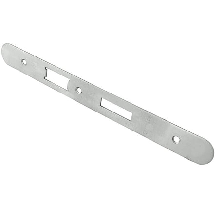 Eurospec Locks & Latches Satin Stainless Steel / DIN Accessory Pack Eurospec - Forend Strike & Fixing Pack To Suit Din Euro Sash/Bathroom Lock-Satin