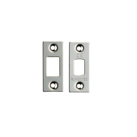 Eurospec Locks & Latches Polished Stainless Steel / Fixing Packs Eurospec - Forend Strike & Fixing Pack To Suit Heavy Duty Tubular Deadbolt-Brigh