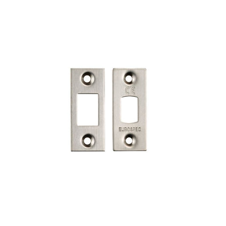 Eurospec Locks & Latches Satin Stainless Steel / Fixing Packs Eurospec - Forend Strike & Fixing Pack To Suit Heavy Duty Tubular Deadbolt-Satin