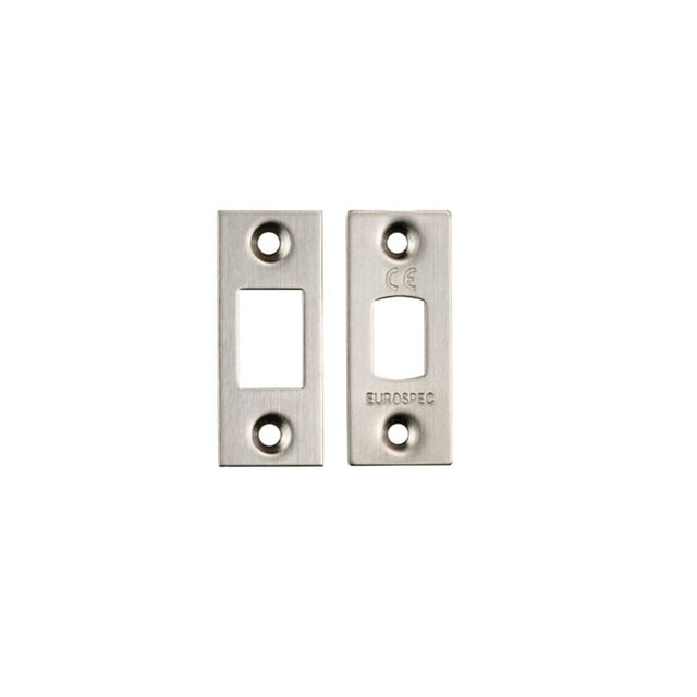 Eurospec Locks & Latches Satin Stainless Steel / Fixing Packs Eurospec - Forend Strike & Fixing Pack To Suit Heavy Duty Tubular Deadbolt-Satin