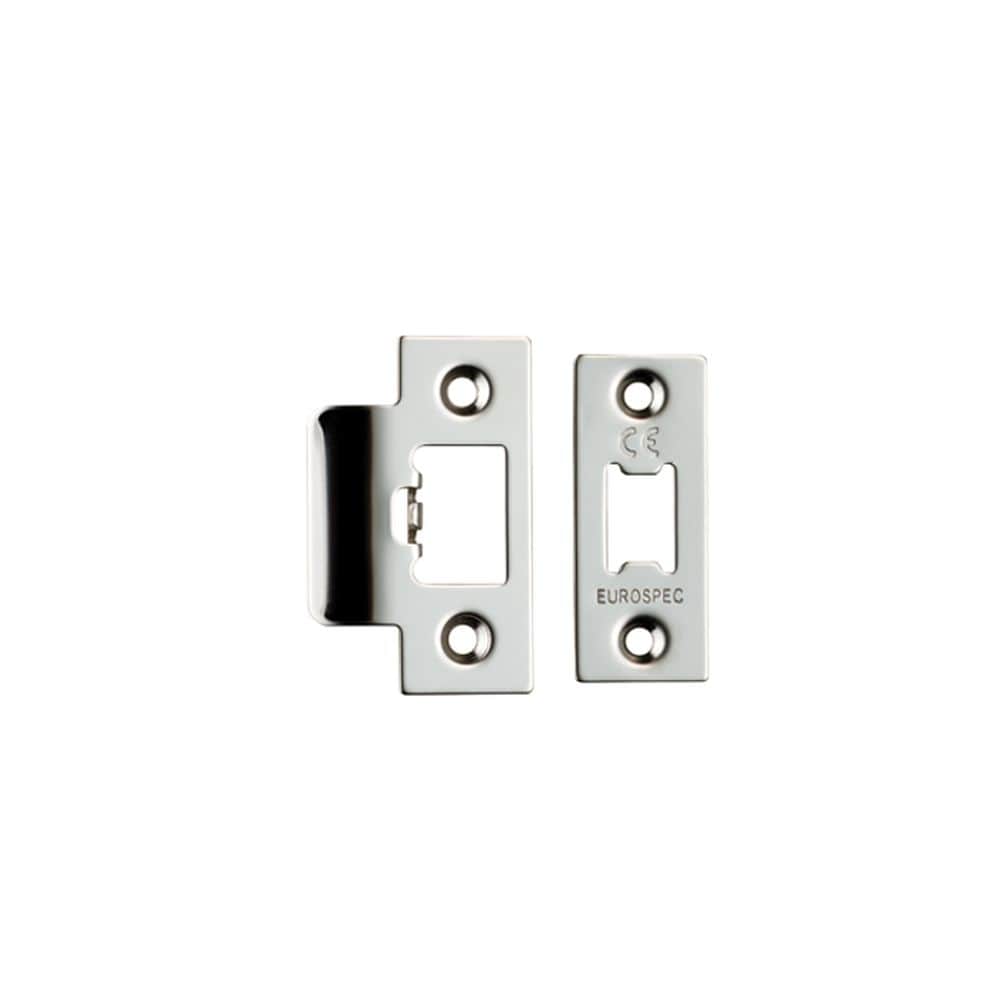 Eurospec Locks & Latches Polished Stainless Steel / Fixing Packs Eurospec - Forend Strike & Fixing Pack To Suit Heavy Duty Tubular Latch-Bright S