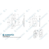 Eurospec Locks & Latches Matt Black / Fixing Packs Eurospec - Forend Strike & Fixing Pack to suit Heavy Duty Tubular Latch Radius