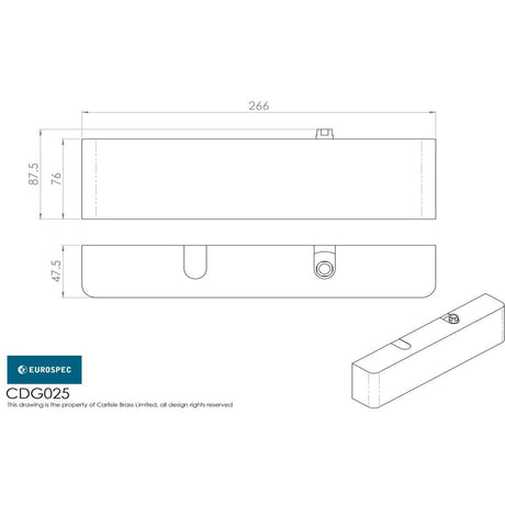 Eurospec Door Furniture Polished Nickel / Door Closers / Size 2-5 Eurospec - Full Cover Overhead Door Closer Variable Power 2-5 Polished - Polishe