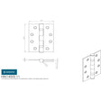 Eurospec Hinges Polished Stainless Steel / Ball Bearing Hinges / 4" x (102mm) Eurospec - Grade 11 Ball Bearing Hinge 102 x 76mm - BSS