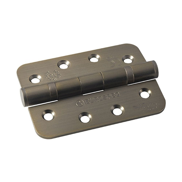 Eurospec Hinges Antique Brass / Ball Bearing Hinges / 4" x (102mm) Eurospec - Grade 13 Ball Bearing P Hinge Radius 102 x 76mm - Antique Brass
