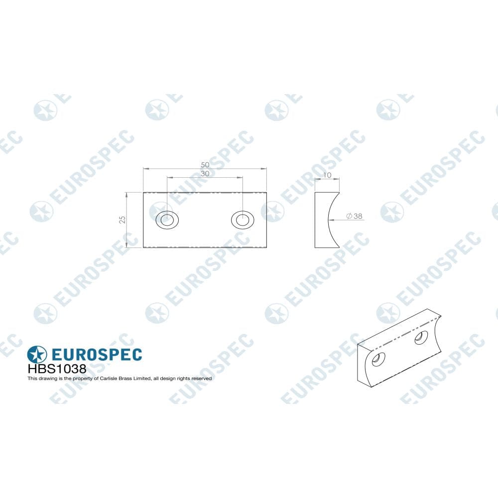 Eurospec Accessories Satin Stainless Steel / Handrail Brackets Eurospec - Handrail Bracket Saddle - Satin Stainless Steel