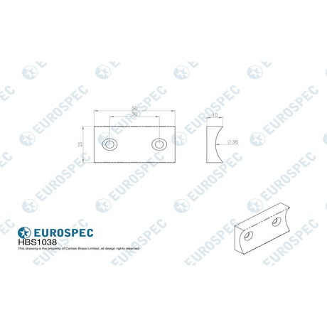 Eurospec Accessories Satin Stainless Steel / Handrail Brackets Eurospec - Handrail Bracket Saddle - Satin Stainless Steel