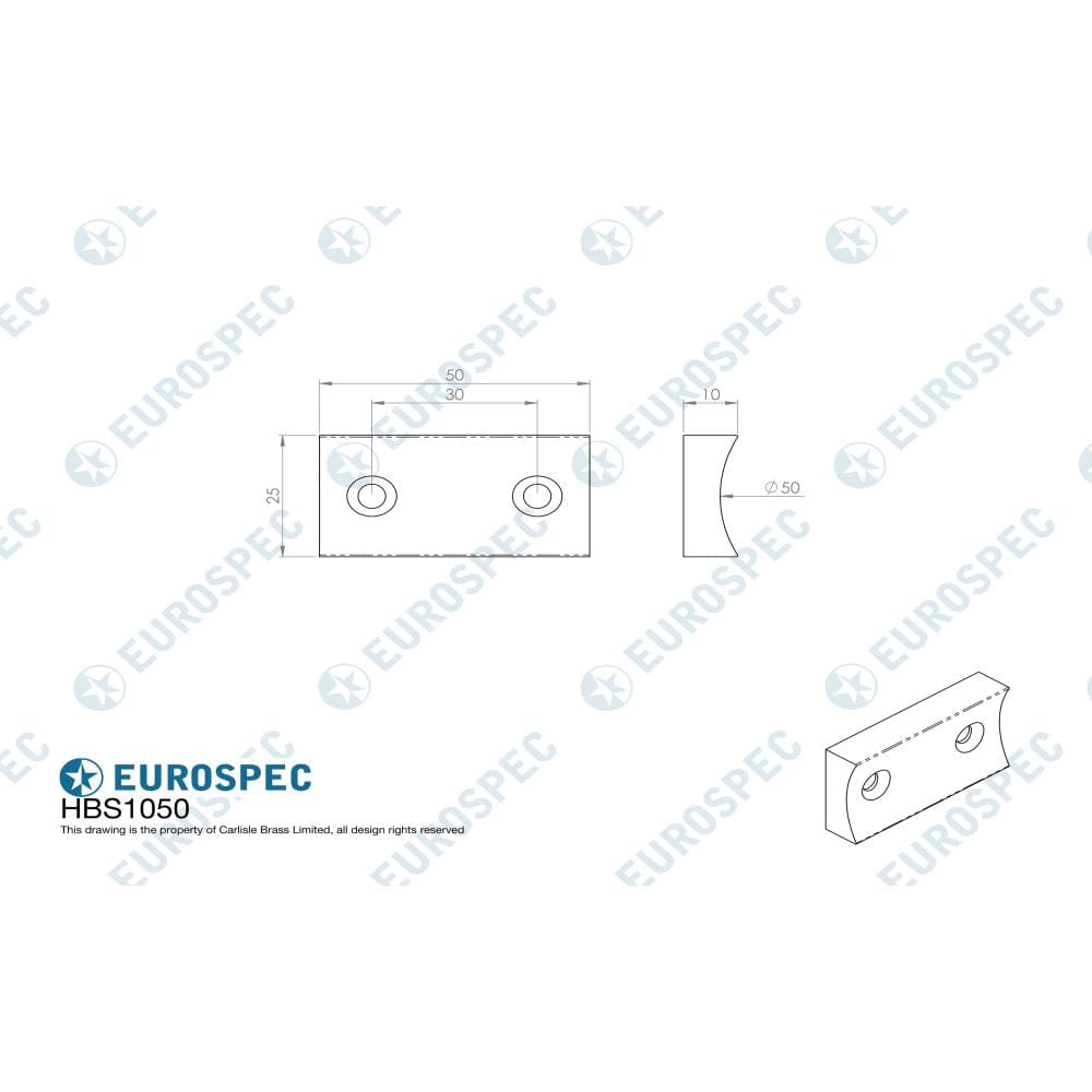 Eurospec Accessories Satin Stainless Steel / Handrail Brackets Eurospec - Handrail Bracket Saddle - Satin Stainless Steel