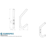 Eurospec Accessories Satin Stainless Steel / Hat & Coat Hooks Eurospec - Hat and Coat Hook - Satin Stainless Steel