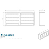 Eurospec Accessories Silver / Intumescent Vent Eurospec - Intumescent Air Transfer Vent Grille 112 x 225mm - Silver
