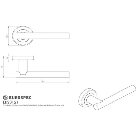 Eurospec Door Furniture Satin Chrome / Round Rose Eurospec - Lever on Rose - Satin Chrome