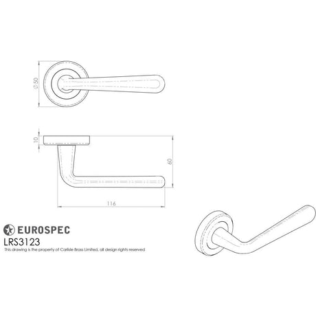 Eurospec Door Furniture Satin Chrome / Round Rose Eurospec - Lever on Rose - Satin Chrome