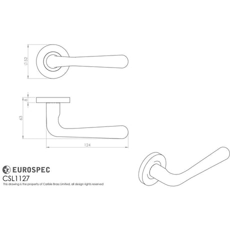 Eurospec Door Furniture Satin Stainless Steel / Round Rose Eurospec - Lever on Sprung Rose - Satin Stainless Steel