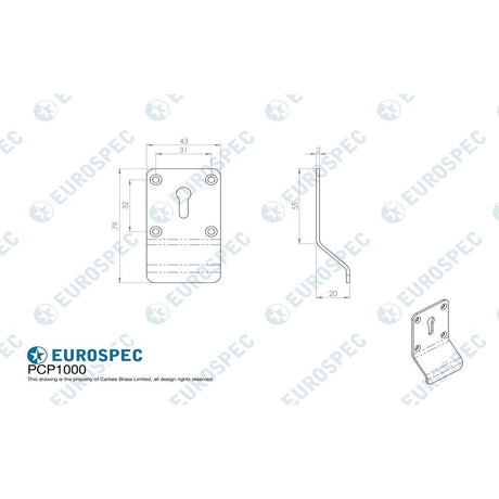 Eurospec Door Furniture Satin Stainless Steel / Mortice Key Cylinder Pulls Eurospec - Lock Profile Cylinder Pull - Satin Stainless Steel