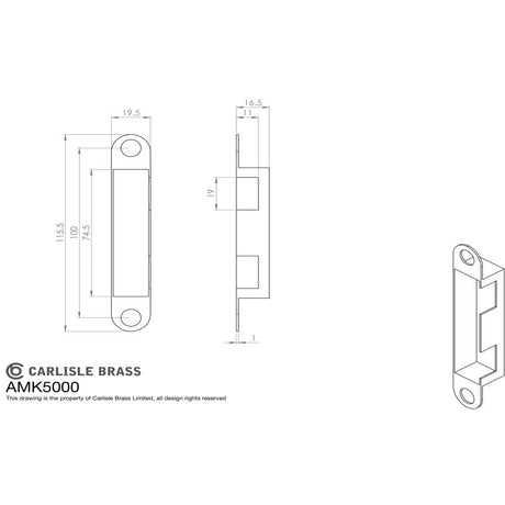 Eurospec Locks & Latches Nickel Plated Eurospec - Metal Box Keep to Suit Contact Easi T Lock