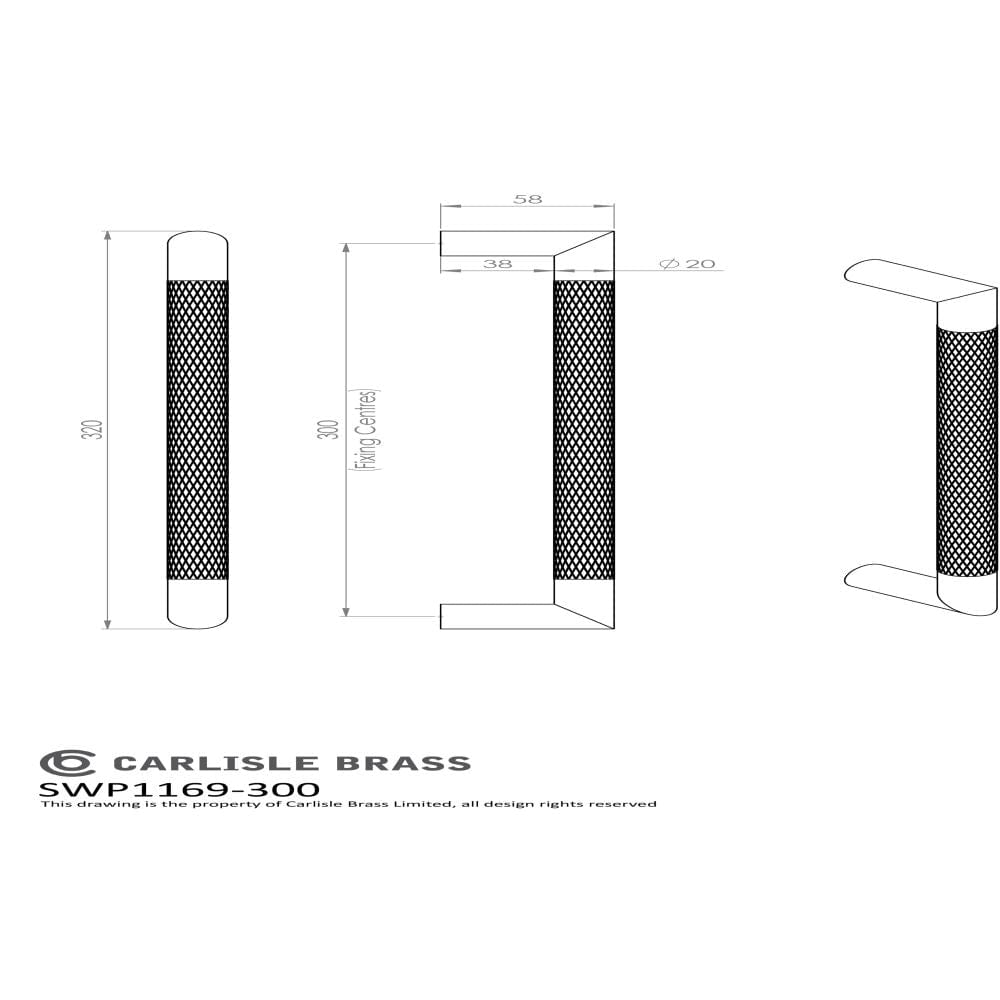 Eurospec Door Furniture Satin PVD / Pull Handles (Bolt Through) Eurospec - Mitred Knurled Pull Handle - Satin PVD