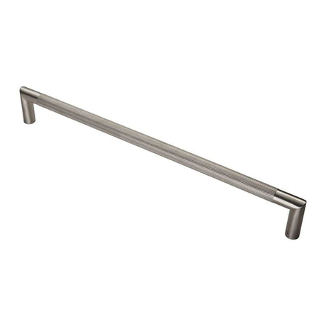 Eurospec Door Furniture Satin Stainless Steel / Pull Handles (Bolt Through) Eurospec - Mitred Knurled Pull Handle - Satin Stainless Steel