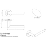 Eurospec Door Furniture Satin Stainless Steel / Round Rose Eurospec - Mitred Lever Oval Bar on Sprung Rose - Satin Stainless Steel
