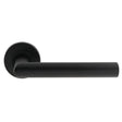 Eurospec Door Furniture Matt Black / Round Rose Eurospec - Mitred Round Bar Lever on Sprung Rose - Matt Black
