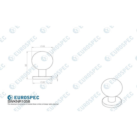 Eurospec Door Furniture Satin Stainless Steel / Mortice Knobs Eurospec - Mortice Knob - Satin Stainless Steel