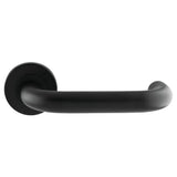 Eurospec Door Furniture Matt Black / Round Rose Eurospec - Nera Safety Lever on Sprung Rose - Matt Black