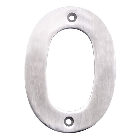 Eurospec Door Furniture Satin Stainless Steel / Numerals / 0 Eurospec - Numerals Number 0 - Satin Stainless Steel
