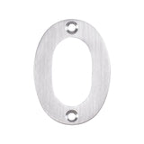 Eurospec Door Furniture Satin Stainless Steel / Numerals / 0 Eurospec - Numerals Number 0 - Satin Stainless Steel