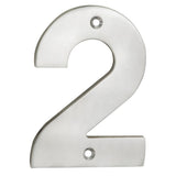 Eurospec Door Furniture Satin Stainless Steel / Numerals / 2 Eurospec - Numerals Number 2 - Satin Stainless Steel