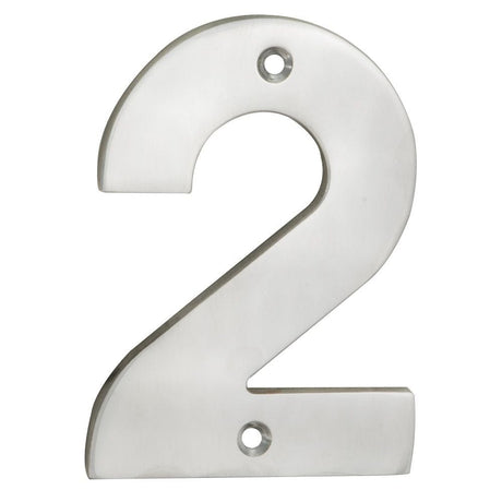 Eurospec Door Furniture Satin Stainless Steel / Numerals / 2 Eurospec - Numerals Number 2 - Satin Stainless Steel