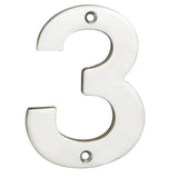 Eurospec Door Furniture Polished Stainless Steel / Numerals / 3 Eurospec - Numerals Number 3 - Bright Stainless Steel