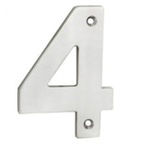 Eurospec Door Furniture Satin Stainless Steel / Numerals / 4 Eurospec - Numerals Number 4 - Satin Stainless Steel