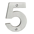 Eurospec Door Furniture Satin Stainless Steel / Numerals / 5 Eurospec - Numerals Number 5 - Satin Stainless Steel