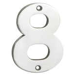 Eurospec Door Furniture Polished Stainless Steel / Numerals / 8 Eurospec - Numerals Number 8 - Bright Stainless Steel