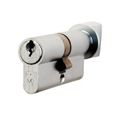 Eurospec Locks & Latches Satin Chrome / 40 x 60mm / Euro Cylinder & Turn Eurospec - Offset Euro Cylinder and Turn - Satin Chrome