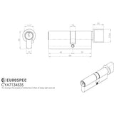 Eurospec Locks & Latches Satin Chrome / 45 x 35mm / Euro Cylinder & Turn Eurospec - Offset Euro Cylinder and Turn - Satin Chrome