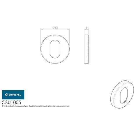 Eurospec Door Furniture Satin Stainless Steel / Oval Profile Escutcheons Eurospec - Oval Profile Escutcheon - Satin Stainless Steel