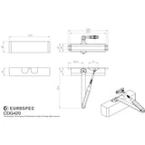 Eurospec Door Furniture Silver / Door Closers / Size 2-4 Eurospec - Overhead Door Closer En2-4 C/W Bc Fig 6 Bracket En1154