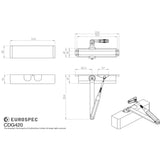 Eurospec Door Furniture Satin Nickel / Door Closers / Size 2-4 Eurospec - Overhead Door Closer En2-4 C/W Bc Fig 6 Bracket Full Cover And Armset