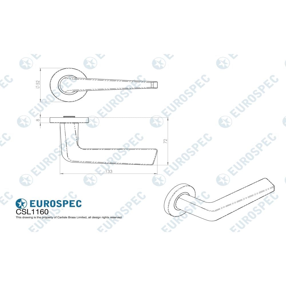 Eurospec Door Furniture Satin Stainless Steel / Round Rose Eurospec - Plaza Lever on Sprung Rose - Satin Stainless Steel