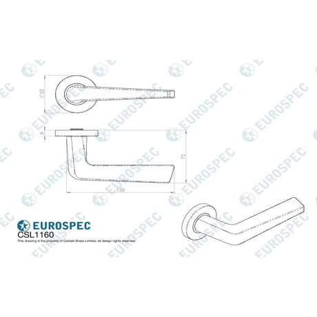 Eurospec Door Furniture Satin Stainless Steel / Round Rose Eurospec - Plaza Lever on Sprung Rose - Satin Stainless Steel