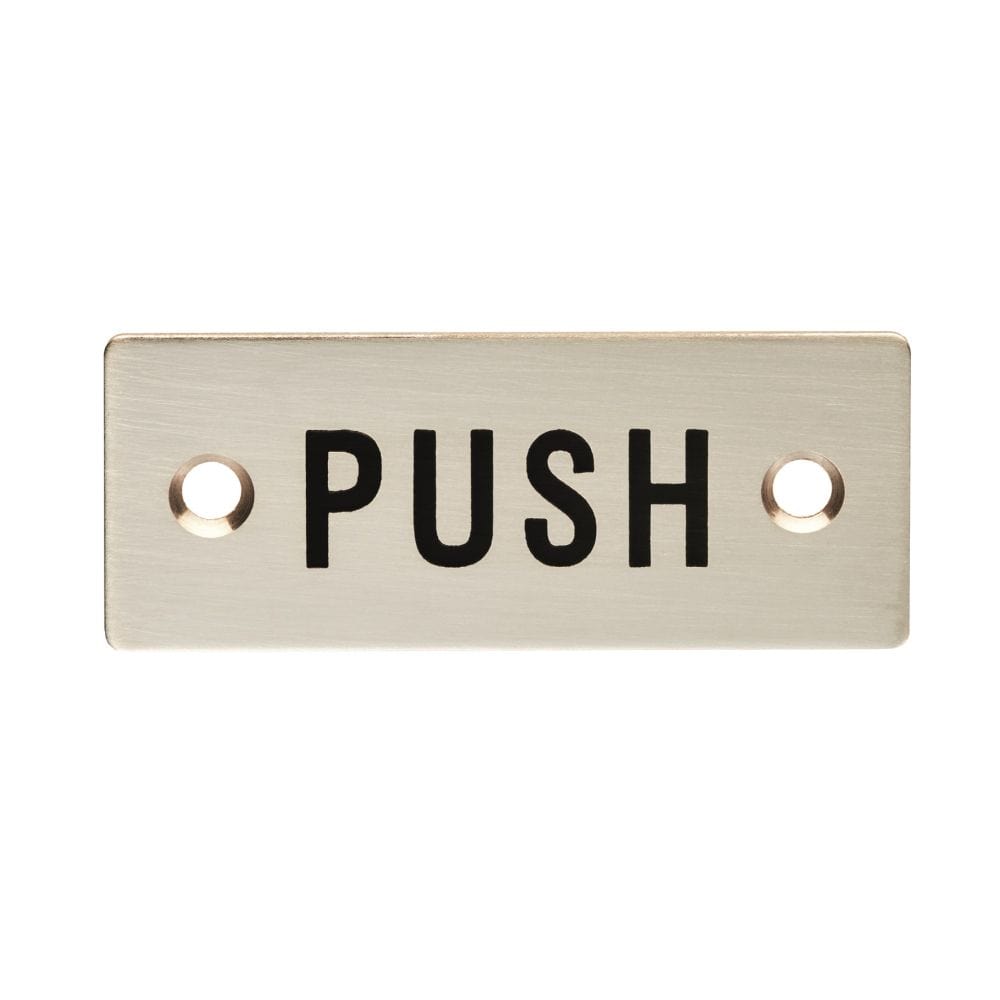 Eurospec Door Furniture Satin Stainless Steel / Signs Eurospec - Push Symbol Sign - Satin Stainless Steel