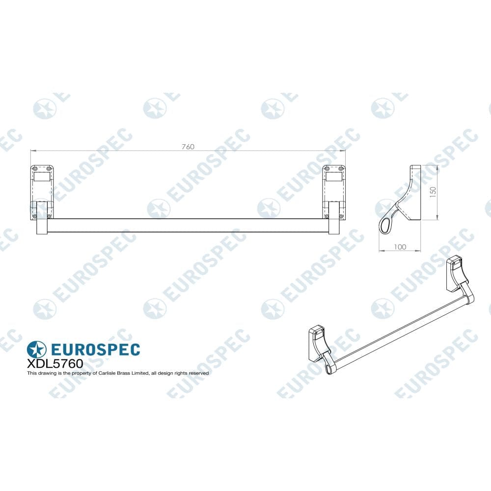 Eurospec Accessories Silver Eurospec - Pushbar Panic Latch - Silver