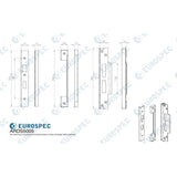 Eurospec Locks & Latches Satin Stainless Steel / DIN Rebate Kit Eurospec - Rebate Set Architectural Din Locks - Satin Stainless Steel
